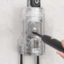 Automatic Toothpaste Dispenser Wall Mounted - Hands-Free Toothpaste Squeezer with 3 Speed Settings, 2 Toothbrush Holders & Strong Adhesive - Smart Bathroom Organizer for Kids and Adults (Transparent)