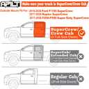 Outside-Mount Rain Guards Window Visors for 2015-2026 Ford F-150 SuperCrew & 2017-2026 Raptor/F-250/F-350/F-450/F-550 Super Duty SuperCrew Wind Deflector Dark Smoke 4-Piece Set with Thicker