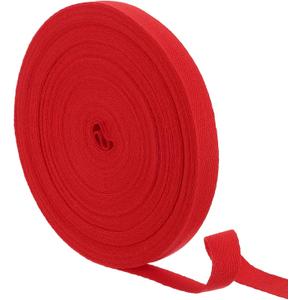 uxcell 23 Yards Cotton Twill Tape, 5/8-inch Herringbone Webbing Ribbon Bias Binding Tapes for Clothes Sewing, DIY Crafting (Bright Red)