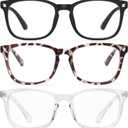CCVOO Reading Glasses for Women/Men, Eyeglasses, Blue Light Readers for Women/Men, Computer Eye Glasses, Cheaters (C 3 Pack Mix)