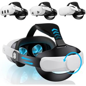 Kawaye for Meta Quest 3S/Quest 2/Quest 3 Head Strap, Adjustable Halo Strap Replacement for Elite Strap, VR Headset Strap Enhanced Support&Comfort Reduce Facial Pressure (Basic)