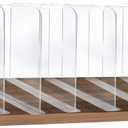 ROUFA 6Pcs Clear Acrylic Shelf Dividers, Closet Organizer Wood Shelf Separators Purse Organizer for Bedroom, Kitchen, Office, Bathroom 11.8''x11''