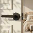 Goldenwarm Black Door Handles Interior, Privacy Matte Black Interior Door Handles, Heavy Duty Zinc Alloy Black Door Lever for Bedroom and Bathroom (6 Pack)