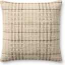 Loloi Chris Loves Julia Vinnie Collection PCJ0037 Ivory/Brown 18'' x 18'' Cover Only Pillow