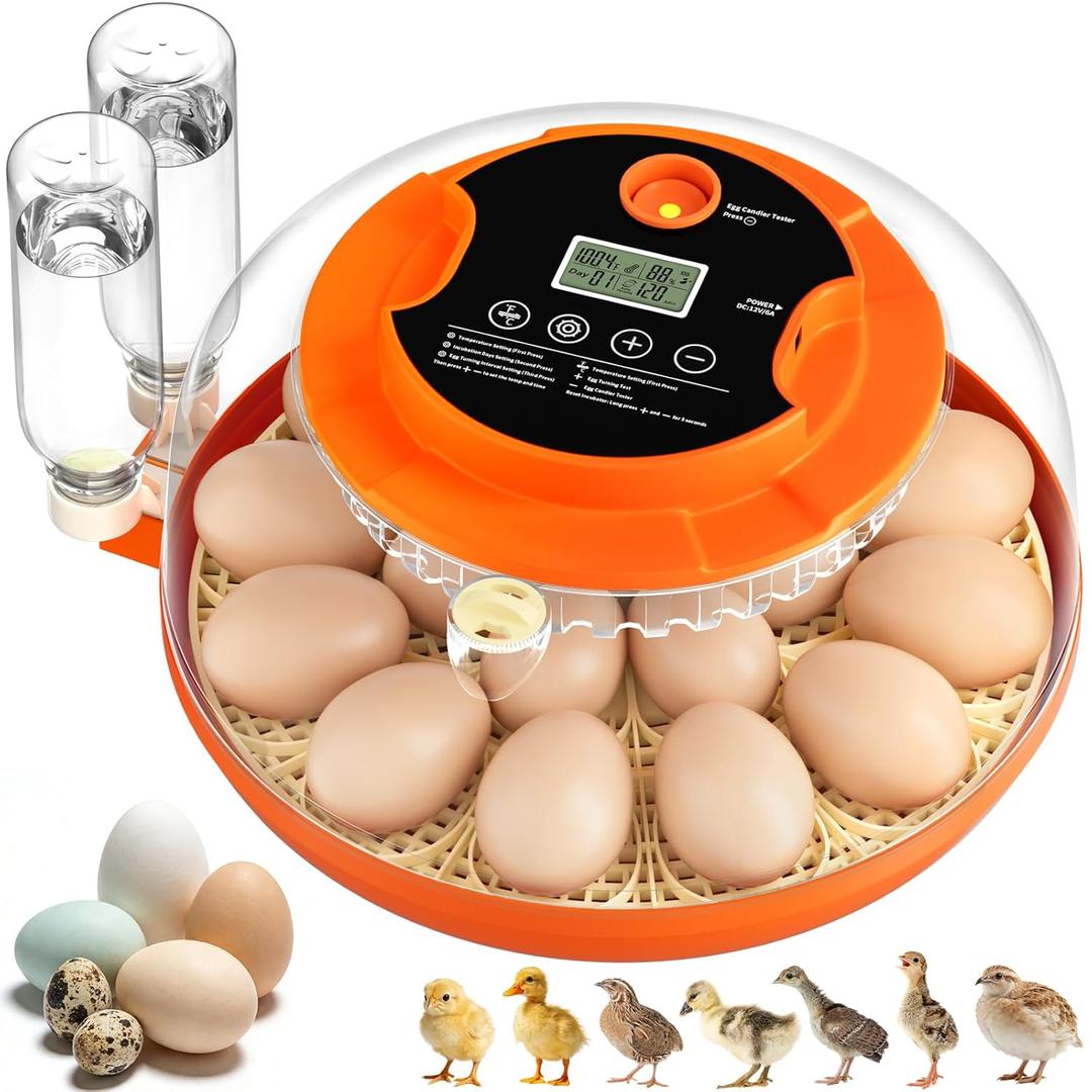 18 Egg Incubators for Hatching Eggs, Automatic Egg Turning and Humidity Control Incubator for Hatch Chicken Duck Quail Pigeon Pheasant Partridge Home Classroom Lab-