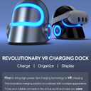 Aubika 3 in 1 VR Charging Station Pro - 120W Fast Charging Dock with 3 USB-C Ports,Hidden Storage & RGB Light,Desktop Organizer​,Compatibility for Meta Quest 3/3S/Pro/2, Meta Quest Accessories,Silver