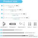 1pack Tension Curtain Rod 41-126 In(4-10Ft),Long Shower Curtain Rods No Drilling Outdoor Tension Rods For Patio Sliver Shower Rod For Window Or Bathroom，Rod Diameter 1.26in-One-Bond Stretching
