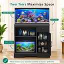 Heybly 20-29-37 Gal Fish Tank Stand with Power Outlets & Cabinet HAS012BK