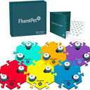 FluentPet Basic Vocab Kit - Set of 12 Talking Buttons with Batteries Included for Dogs & Cats and 6 HexTiles - Customizable Cat & Dog Training Buttons for Communication - Talking Button Gift Set