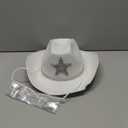 White Cowgirl Hat with Heart Sunglasses - Cowboy Hat with Glitter Star Fits Women for Bachelorette Themed Party