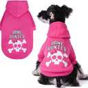 BINGPET Bone Hunter Dog Sweater with Hood and Leash Hole,Warm Fleece Dog Hoodie & Winter Coat for Small to Large Dogs,Cold Weather Pet Clothes(Medium)