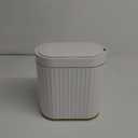 ELPHECO Automatic Motion Sensor Trash Can - 2 Gallon Slimline for Bathroom, Bedroom, Kitchen, Office - White with Gold Trim