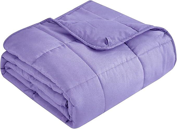 Topcee Weighted Blanket for Adults (25 lbs, 60" x 80") Queen Size Soft Cooling Heavy Blanket Sleeping, Apply to 240-260 lbs Body, Thick Breathable Blanket with Glass Bead, Easy Care, Purple 
