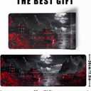 Japanese Riverside Full Moon Desk Mat Large Mouse Pad Gaming Mousepad Extended XL Keyboard Mat Computer Laptop Mouse Desktop Mat 31.5 X 11.8 Desk Decor (Dark Moon Canyon)