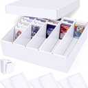 5 Row Trading Card Storage Box, 4 Pack Cardboard Storage Box with Divider for Mtg, Tcg, Sports Cards