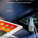 iPhone 15/16 Car Charger,2-Port 24W Dual USB-A Car Power Adapter Cigarette Lighter USB Charger with 2Pcs 3.3FT USB C Cable for iPhone 17/16/15 Pro Max, iPad, Samsung Galaxy S25, Pixel, Android,AirPods