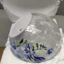 Sphere Glass Crystal Lamp (Timer  Auto 6 Hours On) Featuring Blue Flowers and Green Grass Designs, Decorative Glass Light Craft LED Light for Home Decor