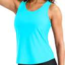 G Gradual Tankini Tops for Women High Neck Swimsuits Swim Top Modest Bathing Suit Swimwear Tank Top only No Bottom (Medium, Sky Blue)