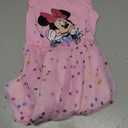 Disney Princess Frozen Elsa Minnie Stitch Toddler Girl Tulle Tutu Dress Ruffle Sleeve Mesh Summer Birthday Party Clothes 6-7Y (Pink)