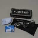 FEISEDY Blue Light Blocking Glasses Fake Nerd Clear Square Computer Lightweight Pilot Glasses Frame Oversized B2866 (Transparent Green)