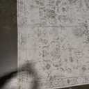 Area Rug 6x9 Living Room Rug, Machine Washable Vintage Distressed Medallion Rug Non-Slip Soft Low Pile Large Indoor Rugs for Bedroom Kitchen Dining Room Office(Beige,6'x9')