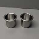 2Pcs Drop-in Cup Holder,304 Stainless Steel Automotive Cup Holders,3.3inch Silver Poker Table Drink Holder Dining Table Cinema Sofa Yacht Boats Cars Touring RV Car Drop-in Drink Cup Holder