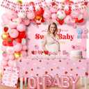 Strawberry Baby Shower Decorations Party Supplies - A Berry Sweet Baby Party Decor with Balloon Garland Arch, Backdrop, Tablecloth, Banner, Balloon Boxes, Cake Toppers, Mommy to Be Sash