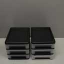 IRIS USA Plastic Stacking Desk Top 3-Drawer Storage Organizer, 2-Pack, for Makeup Vanity Nail Polish Bathroom Stationery Art Craft Supplies Kitchen Office Garage and Small Organization, Small, Black