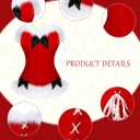 Haysandy 4 Pcs Christmas Santa Costume Women Girls Claus Costume Women Santa Suit Fancy Dress Hat for Xmas Outfits (Red, L)