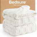 Bedsure GentleSoft Full Size Blankets for Bed White - Super Soft Cozy Fleece Blanket for Women Men Girls, Large Fuzzy Throws for Bedroom Decor, 84x90 Inches