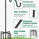 Breeze Touch 2Pack 76 Inch Adjustable Shepherd Hooks for Outdoor Outside, Heavy Duty with 7 Prongs Base, for Hanging Lantern, Hummingbird Feeder, Lightweight Plant, Wind Chime, Bird Feeder Hanger