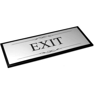 OriginDesigned Exit Door Sign, Adhesive Plaque, Stylish Metallic Silver and Black