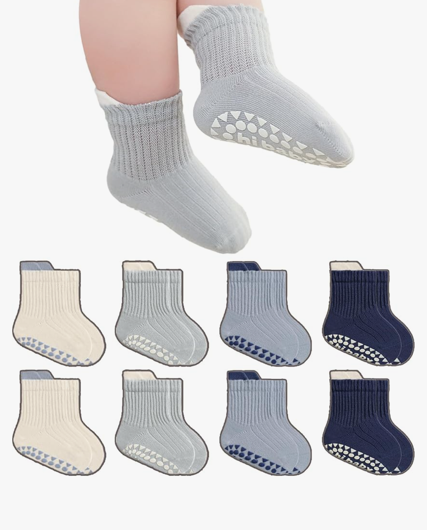 BISOUSOX Baby Girl Socks 0-6 6-12 Months, Toddler Christmas Non Slip Grippy Socks with Grips Newborn Infant 1-3T 4T 5T