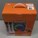 Karaoke Machine, Portable Bluetooth Speaker with 2 Wireless Microphones for Adults & Kids with Lights, Karaoke Microphone with PA System Supports USB/TF/REC/FM/AUX for Home Party Home System Packages (Black)