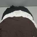 Riyiper 3 Pack Women's Ribbed Shirts, Mock Turtleneck Long Sleeve Tops Slim Fitted Undershirts Casual Basic Layering Tees, Size XL, Black, Brown, White