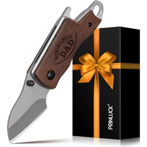 Fathers Day Dad Gifts, Wood Folding Knife, Gifts for Dad Fathers Day Birthday Daily Use, Small Gadget Tool for Everyday Carry, Box Cutter Gift from Daughter Son