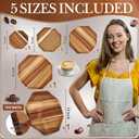 LemonRoad 5 Pack 14'' Acacia Wood Serving Trays Wooden Octagon Serving Platter Charcuterie Boards for Bread Fruit Food Dish Cheese Hosting Essentials Decorative Plate (14'', 12'', 10'', 8'', 6'')