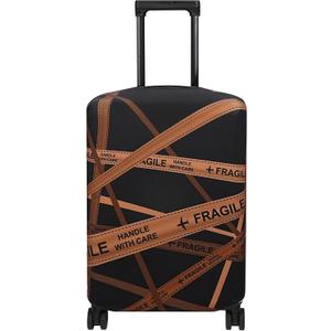 Explore Land Travel Luggage Cover Suitcase Protector Fits 31-32 Inch Case (Gold Fragile, XL)
