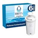 Brita Standard Water Filter for Pitchers and Dispensers, BPA-Free, Reduces Copper, Cadmium and Mercury Impurities, Lasts Two Months or 40 Gallons, Includes 4 Filters for Pitchers, 6 Count