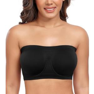 DotVol Women's Underwire Bralette Non Padded Bandeau Tube Top Multiway Bra, Medium