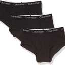 Calvin Klein Boys' Little Modern Cotton Assorted Briefs Underwear 3 Pack (Small, Black/Black/Black)