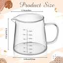 Honeydak 2 Pack 12oz Coffee Measuring Glass Cups Espresso Pitcher Heat Resistant Glass Coffee Measuring Cup Milk Frothing Pitcher Espresso Shot Glasses, Creamer Container, Microwave Dishwasher Safe