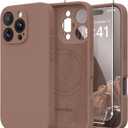 Magnetic for iPhone 16 Pro Max Case, Compatible with MagSafe, [Full Camera Protection][Screen Protector] Silicone Shockproof Protective Phone Case for iPhone 16 Pro Max 6.9", Brown