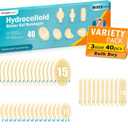 40ct Blister Bandages for Feet Hydrocolloid Bandages Waterproof Blister Cushion for Feet Toes Heels Blister Pads for Prevention Variety Pack
