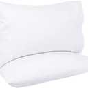 Amazon Basics 400 Thread Count Cotton Pillow Case, Standard, 30" L x 20" W, White - Set of 2, Pillows Not Included