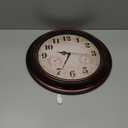 Vintage Wall Clock 16 Inch Quartz Silent Non-Ticking Analog Clock with Thermometer and Hygrometer, Battery Operated Rustic Round Decorative Clock for Living Room Home Office Classroom