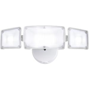 40W Flood Lights Outdoor, 3800LM LED Security Light Fixture, Exterior LED Flood Lights with 3 Adjustable Heads, 5000K, ETL Water Resistant for Garage, Yard, Porch, Wall/Eave Mount (White)