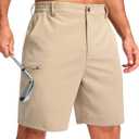 G Gradual Men's Casual Shorts 7" Lightweight 4 Pockets Stretch Quick-Dry Summer Shorts for Golf Work Hiking Trips(7", Light Khaki, M)