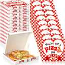 50 Pcs Valentines Heart Mini Pizza Box Square Cardboard Pizza Box Small Cookie Boxes for Valentine Celebrations Party Favors Birthdays Weddings,(6.3 x 6.3 x 0.9 Inches)