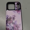 Shorogyt Compatible with iPhone 17 Pro Wallet Case with Card Holder - Cute Purple Flower Design Kickstand for Magnetic Clasp Back Flip Folio Leather Phone Covers for Women Men Girls
